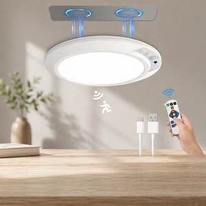 Plafonnier <span class=keywords><strong>LED</strong></span> sans fil avec détecteur de mouvement, rechargeable, à intensité variable, 3 températures de couleur, télécommande, minuterie, fixation magnétique pour garage, <span class=keywords><strong>sous</strong></span>-<span class=keywords><strong>sol</strong></span>, placard - Product Image 2