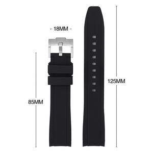 Bracelet de montre en silicone respirant Upro 20 mm 22 mm, bracelet de plongée étanche pour montres à extrémités courbées de 18 mm, 19 mm, 21 mm - Product Image 3
