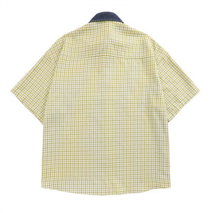 Heren Geruit Geborduurd Shirt Met Korte Mouwen Retro Casual Birdhouse Bloemenchampignon Borduurwerk Denim Kraag Kleurrijke Losse Vintage - Product Image 6