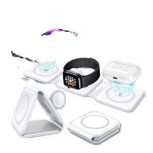 Base de Carga Inalámbrica Magnética Plegable y Portátil 3 en 1 JJT-27, Carga Rápida de 15W para Teléfono Móvil, Estación de Carga de 10W para iPhone - Product Image 1