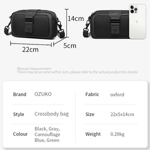 <span class=keywords><strong>Ozuko</strong></span> 9829 Bolso cruzado pequeño con correa ajustable más larga para mujeres y hombres Bolso cruzado Bolso de viaje ligero Bolso de hombro - Product Image 4