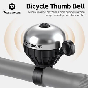 Sonnette de vélo WEST BIKING super claire et forte, avertisseur sonore à décibels élevés, en aluminium, étanche, universelle, pour guidon de vélo - Product Image 1