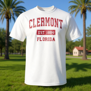Clermont Florida Est 1884 Camiseta deportiva vintage blanca unisex talla adulto - Product Image 3