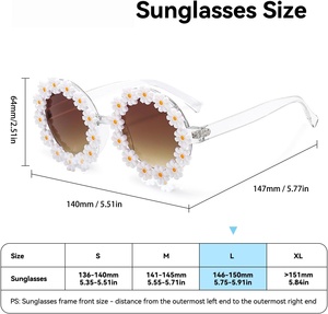 Wholesale VANTUR <b>Kids</b> Sunglasses Daisy Shape Waterproof Durable Acrylic Toddler Child <b>Beach</b> Graduation Valentine's Day Party - Product Image 4
