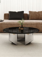 Table basse flottante de style italien, luxe léger, appartements modernes de petite taille, design durable en verre trempé pour le salon