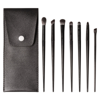 Ensemble de sacs de maquillage haute couleur d'usine auto-opéré 7 pièces poignée en PU comprend un pinceau de fard à paupières brosse à sourcils couleur de visage vive fraîche