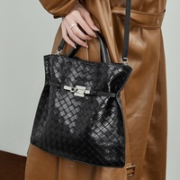 Sacs à main en cuir véritable sur mesure de grande capacité, tissage tissé, luxe, haute qualité, sacs à bandoulière, sacs fourre-tout pour femmes
