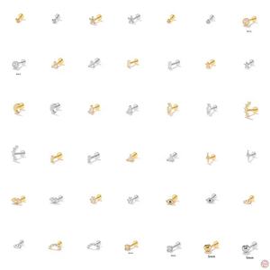 Gaby – anneaux de lèvres en argent sterling 925, labret à dos plat, boucle d'oreille, clou de lèvre, <span class=keywords><strong>helix</strong></span> <span class=keywords><strong>piercing</strong></span>, vente en gros, bijoux de <span class=keywords><strong>piercing</strong></span> - Product Image 4