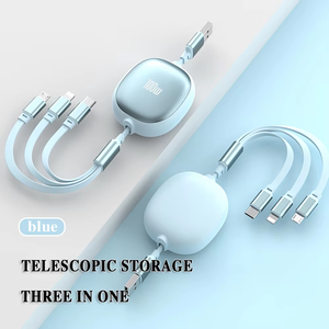 Có Thể Thu Vào 1.2M 6A Siêu Nhanh 100W Sạc Cáp Cho 3 1 iPhone 14 16 Với Micro <span class=keywords><strong>USB</strong></span> Type-C 3-Trong-1 Cổng IOS - Product Image 5