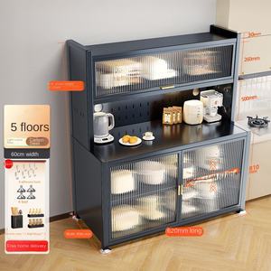 Aparador de Metal de Lujo Mejorado con 1200 Compartimentos, Mueble de Almacenamiento Multicapa para Cocina, Microondas, Tazones, Palillos y Utensilios - Product Image 6