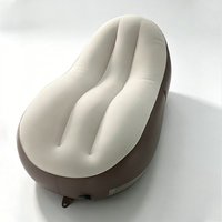 Fauteuil de relaxation gonflable et pliable en PVC, minimaliste moderne, pour une personne, avec repose-pieds, flocage, pour extérieur, transfrontalier