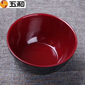 Five And Harmony Red Lacquer Bowl 5 Inch Solid Color Hotel Food Grade Melamine Tableware For Restaurants - Product Image 1