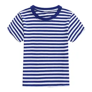Summer Women's Men's T-shirt Navy T-shirts For Girls Short-sleeve Yarn dyed Stripe Tee Shirts Striped Teenager Outerwear T-shirt