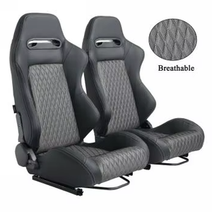 Sièges de course <span class=keywords><strong>Recaro</strong></span> en cuir beige avec accents noirs, ensemble complet, design ergonomique, confort et soutien, amélioration de l'intérieur, performance - Product Image 2