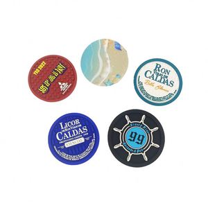 Sous-verres en caoutchouc PVC souple personnalisés, antidérapants, ronds, pour boissons, ensemble de sous-verres pour bière - Product Image 1