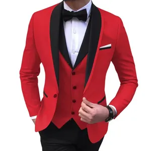Wholesale Single Breasted Different Colors Men's Suit Slim Fit 3 Pieces Suit For Men