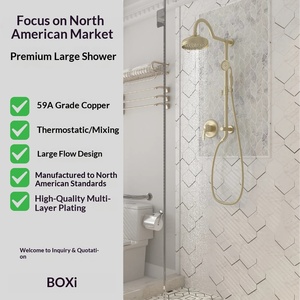Cross-border 8inch Concealed Dual-Function Copper Plumbing Pipe Handheld Adjustable <b>Shower</b> Head Adjustable Chrome Matte Black BX - Product Image 5