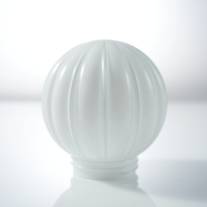 Venta caliente europeo de mediados de siglo ópalo blanco rayas verticales Pantalla de lámpara de alta calidad bola de cristal hecha a mano cubierta de luz moderna - Product Image 3