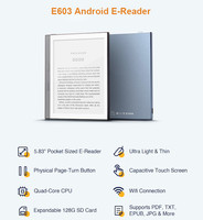 E603 OED 6 pulgadas ESL 198PPI Ebook Ereader 1 + 32G con pantalla táctil azul-gris Listo para usar 1300MAH Android11