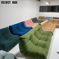 Ensemble de canapés Canapé compressé Canapé To-go Canapé rétro en velours côtelé Lignee Roset Design original restauré Économisez sur les frais de livraison