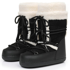 Bottes <span class=keywords><strong>de</strong></span> <span class=keywords><strong>ski</strong></span> en daim PU pour femmes Moon, hauteur genou, avec fonction antidérapante pour le <span class=keywords><strong>ski</strong></span>, pour filles - Product Image 2
