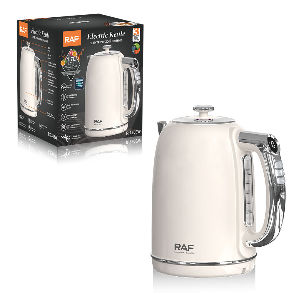 RAF New 2L Household Electric Kettle Stainless Steel Interior Hot Water  Heater Auto Shut Off