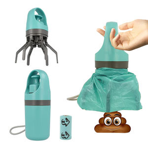 Portable Dog Merde Scooper No-<span class=keywords><strong>Touch</strong></span> Handheld <span class=keywords><strong>Doggy</strong></span> Merde Scooper Sanitaire Chiot Waste Picker avec Distributeur de Sacs - Product Image 1
