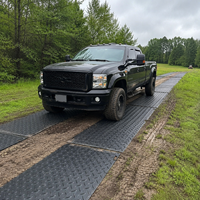 Panneaux de route temporaires en HDPE 4x8, tapis de protection robustes à emboîtement pour excavatrices, camions, grues sur sol souple