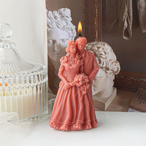 Stampo in silicone 1 pz per candele a forma di sposi, statua aroma sposo e sposa, strumento fai da te per la cottura di sapone e gesso, per San Valentino - Product Image 3