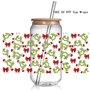 100 + nueva Navidad UV DTF 16OZ Cup Wraps pegatinas 3D Christmas Uvdtf Cup Wraps para 16OZ Cup Wraps - Product Image 2