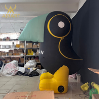 Ballon gonflable publicitaire en forme de grande bouche d'oiseau, mascotte gonflable de pingouin pour scène de fête, modèle d'animal marin