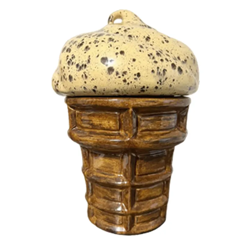 カスタムキッチン用品型キャンディークッキーキャニスター磁器チョコレートバニラアイスクリームヴィンテージワッフルコーンクッキージャー