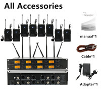 UR-8000-L 650-690MHz Microphone sans fil professionnel UHF 8 canaux 8 micros cravate sans fil