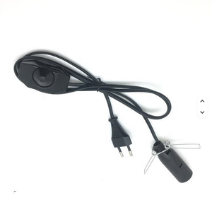 Cabo Dimmer Preto de 1,5m Certificado CE com Plugue de 2 Pinos Padrão Europeu para Lâmpada de Sal NEMA/IEC/BS Masculino ROHS PVC 15A Eletrodoméstico - Product Image 1