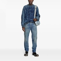 Pull en tricot personnalisé Pull en tricot de couleur bleue personnalisé Pull tricoté hiver effet délavé Pull Cowboy Tricots