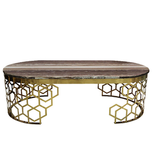 Tavolino da tè <span class=keywords><strong>in</strong></span> stile moderno tavolino da salotto <span class=keywords><strong>in</strong></span> <span class=keywords><strong>marmo</strong></span> con <span class=keywords><strong>piedi</strong></span> <span class=keywords><strong>in</strong></span> ferro dorato tavolino di lusso - Product Image 2