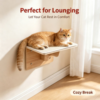 Plateforme murale flottante pour chat en sisal naturel, repose-pieds en bois massif, étagère murale, marchepied d'escalade, accessoire pour arbre à chat