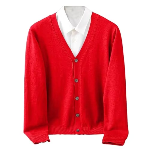 The Factory Customizes Various Embroidered logo Men's V-neck Flat Wool Cardigans for Daily Wear in Autumn and Winter.
