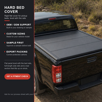 Couverture de benne rigide à trois volets profil bas noir mat, fixation sans perçage par serre-câble pour GMC Sierra 1500 6.5FT OEM ODM