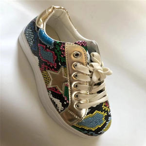 Nuevos zapatos vulcanizados de cuero PU con estampado de serpiente para mujer, zapatillas con cordones para mujer, zapatos de plataforma nuevos a la moda para mujer, calzado para caminar - Product Image 5