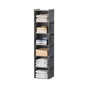 Eco-Friendly 6-<b>Shelf</b> Hanging Closet Organizer <b>Grey</b> Storage <b>Shelves</b> - Product Image 1