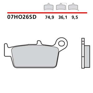 Per Brembo pastiglie posteriori Standard per Yamaha WRF 426 01-02 nuove condizioni - Product Image 1