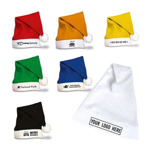Chapeau de Père Noël personnalisé avec impression de logo, vente en gros, chapeaux de Père Noël en velours chaud bleu, rouge, vert pour adultes et enfants - Product Image 3