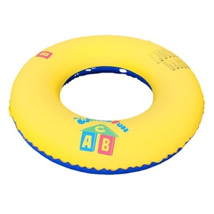 Bouée de natation gonflable en PVC épaissi 3,6 mm jaune et bleue pour enfants et adultes avec poignée - Product Image 5
