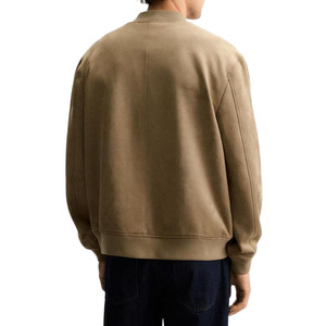 Áo khoác da lộn giả may sẵn bán buôn OEM, kiểu dáng cổ đứng, khóa kéo toàn thân, thời trang cổ điển dành cho nam - Product Image 2