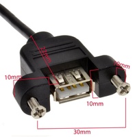 Câble d'extension USB mâle vers femelle à montage sur panneau avec vis d'attache