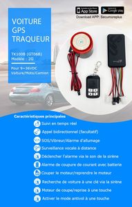 Auto GPS Tracker Realtime Tracking Eén-Knops Zoekfunctie 2G Motorfiets Auto GPS Tracker Met <span class=keywords><strong>Alarm</strong></span> TK100B - Product Image 4