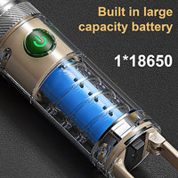 Linterna LED Recargable por USB, de Aleación de Aluminio, Impermeable, con Gancho, para Camping, Emergencias, Trabajo al Aire Libre, Largo Alcance de 1000M