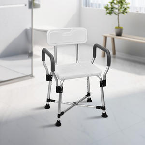 Silla de baño de aleación de aluminio con respaldo para ancianos, embarazadas y discapacitados, equipo de seguridad para el baño, ducha, Asiento de baño, taburete - Product Image 1