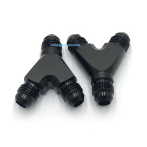 Aluminum Y Adapters Male Fuel <strong>Hose</strong> Fitting Block Tee Pipe Adapter 8AN to AN8 to AN8 Male Thread - Product Image 4
